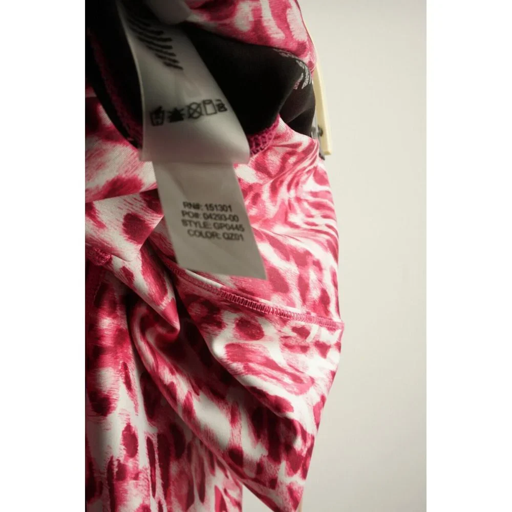 New 89$ Good American Core Power 7/8 Leggings Pink Leopard Wicking Athletic Sz 2